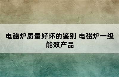 电磁炉质量好坏的鉴别 电磁炉一级能效产品